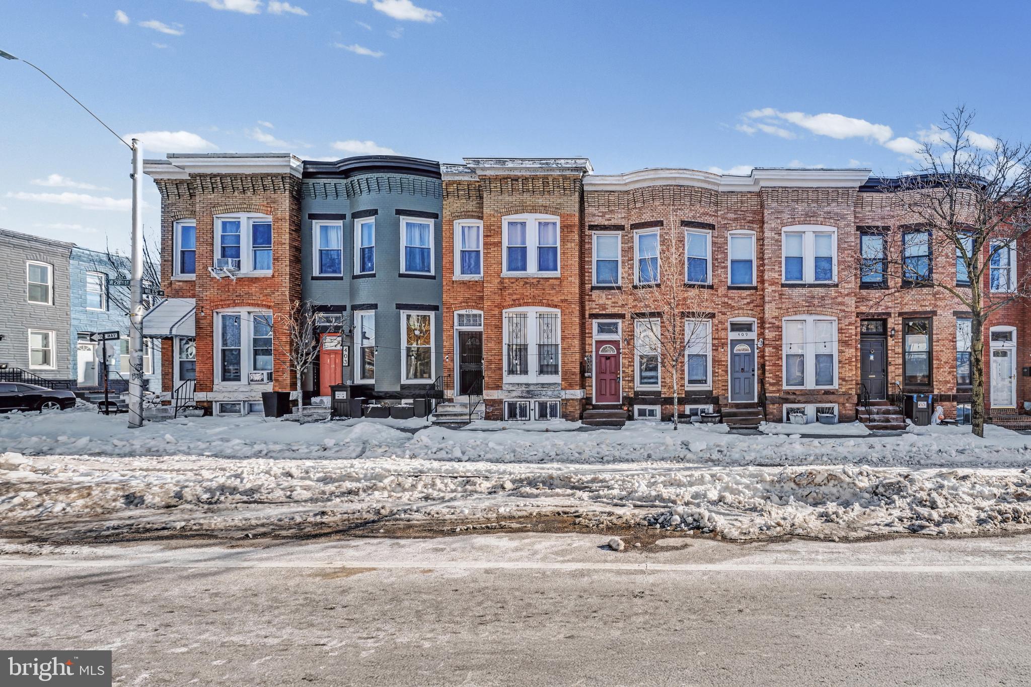 a front view of a large building