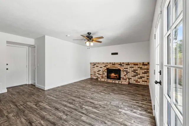 a view of a living room with furniture