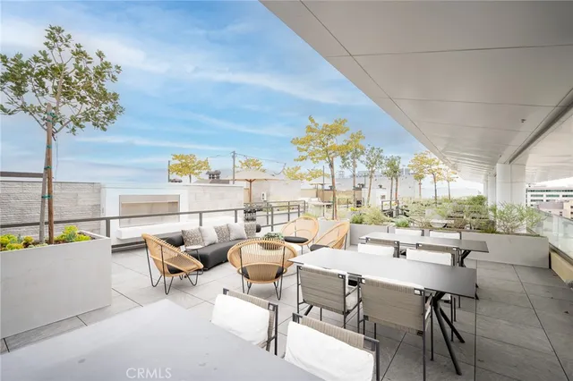 a outdoor space with lots of furniture