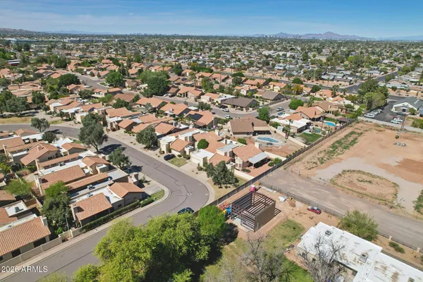 an aerial view of a city