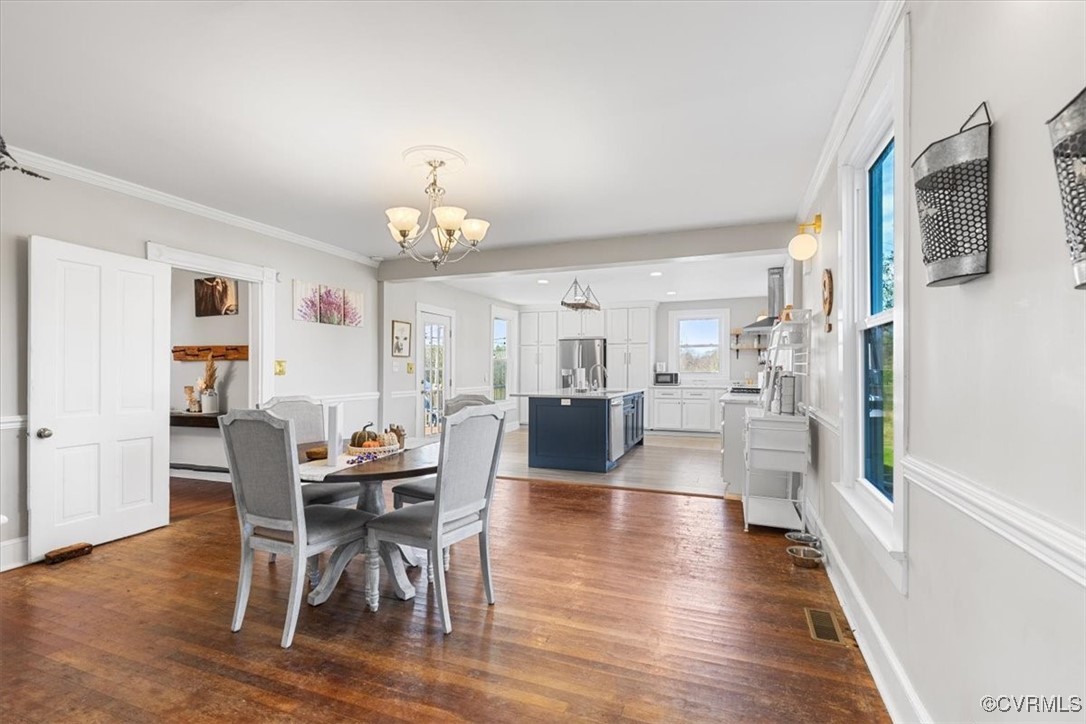 21 Old 15 Road New Canton, VA 23123 - Photo 12 of 49 Dining area with a notable chandelier, ornamental