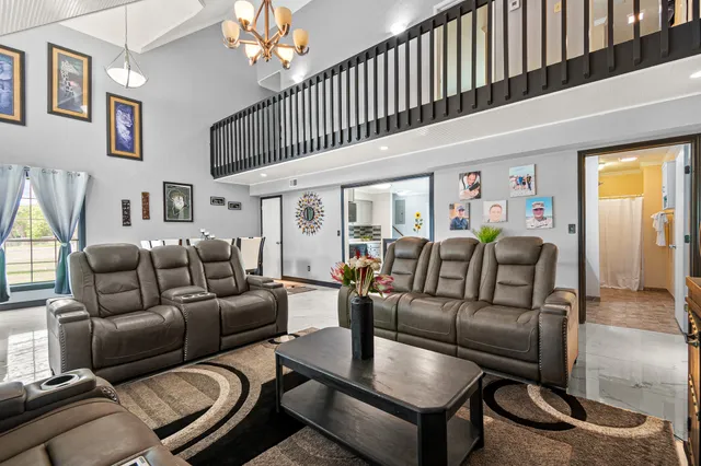 a living room with furniture