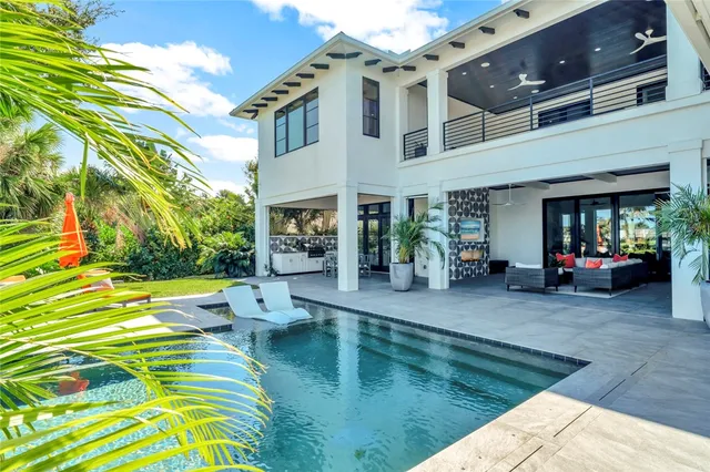 a house with swimming pool