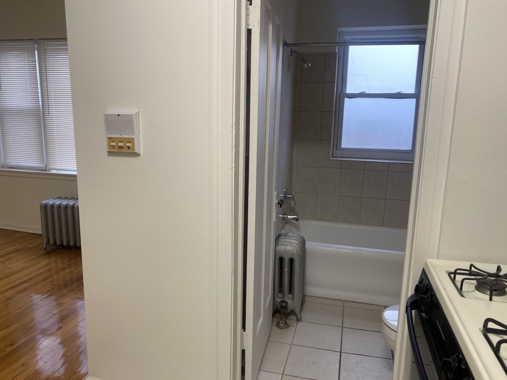 3045 West 63rd Street, Unit 201 Chicago, IL 60629 - Photo 5 of 8 a bathroom with a tub a sink and a shower