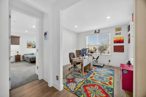 a living room with furniture and a couch