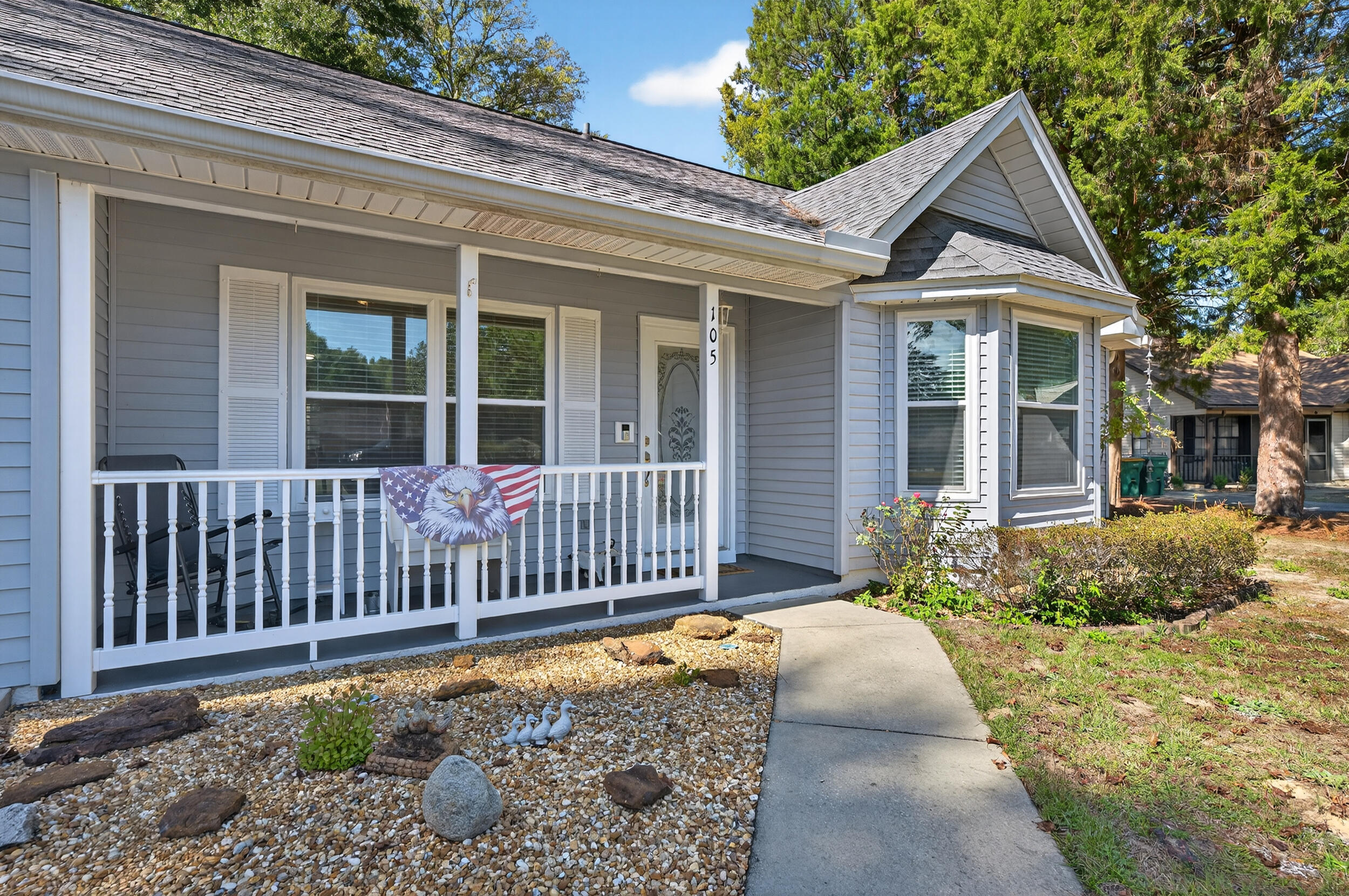 a front view of a house