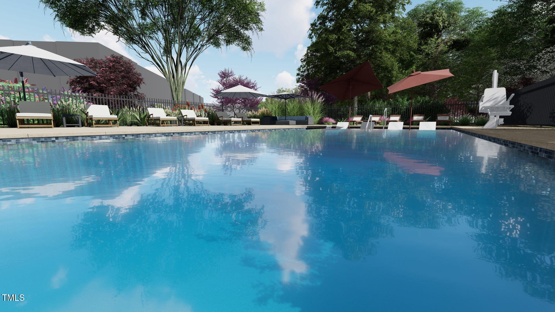 2201 West Cornwallis Road, Unit 2B2 Durham, NC 27705 - Photo 16 of 20 a swimming pool with outdoor seating and yard