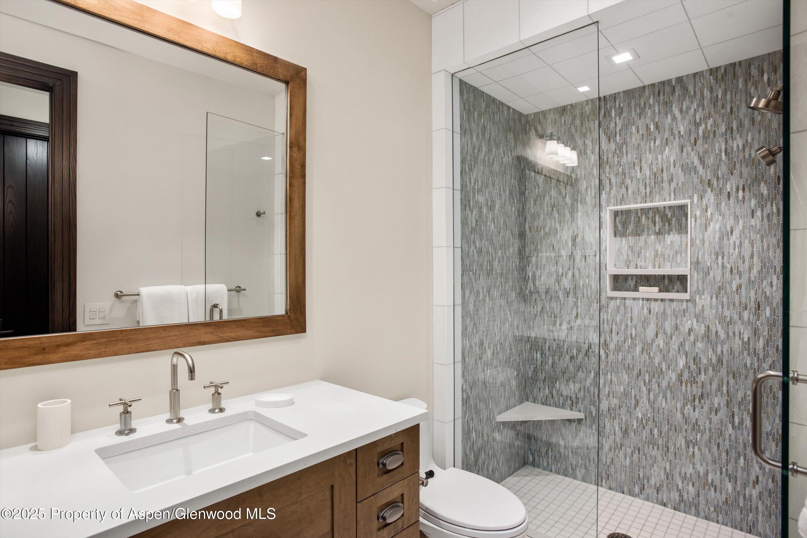 2318 Lazy O Road Snowmass, CO 81654 - Photo 24 of 50 a bathroom with a sink toilet and shower