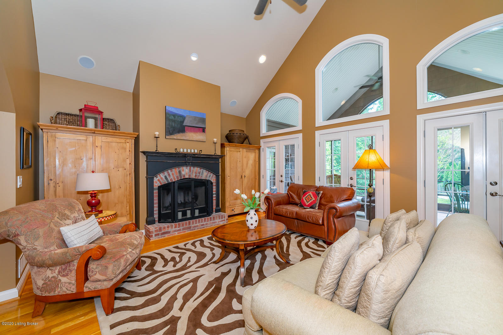 170 Ridgewood Drive Pewee Valley, KY 40056 - Photo 25 of 98 Great room with access to screened in porch
