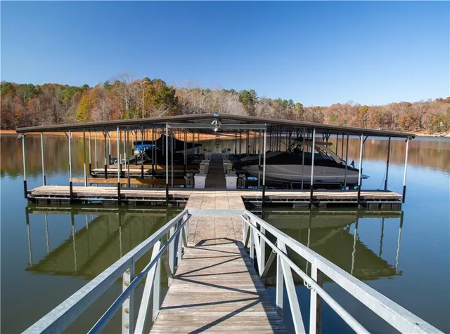 a view of a lake with a mountain view