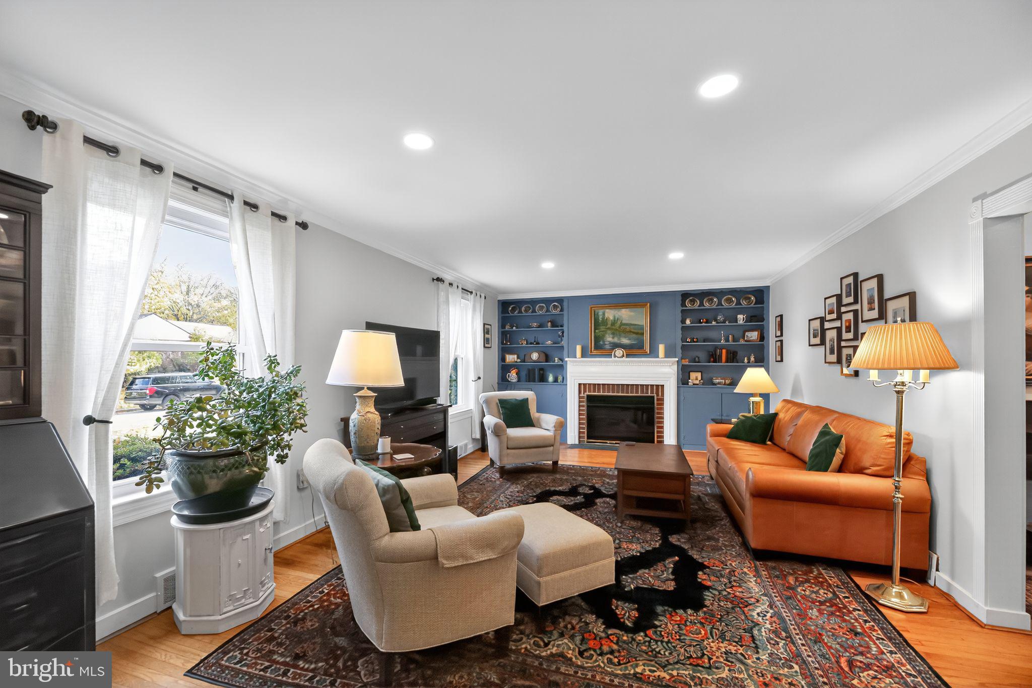 336 Gribbel Road Wyncote, PA 19095 - Photo 5 of 33 Living room with fireplace