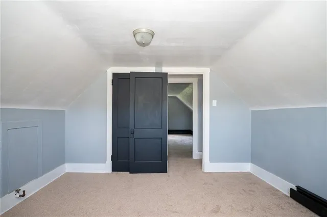 an empty room with closet