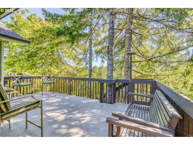 a view of a bench in a balcony