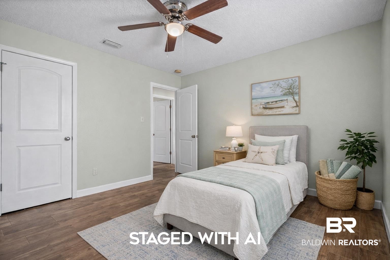 9228 Hammock Road Elberta, AL 36530 - Photo 14 of 30 Bedroom 3 with twin bed staged