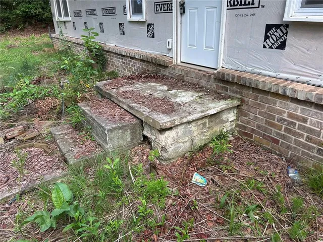 a view of a backyard with plants