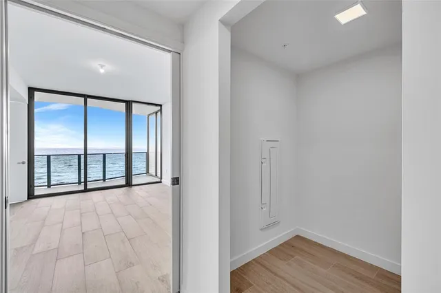 a view of hallway with stairs