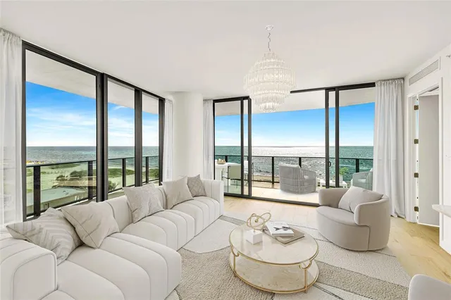 a view of balcony with ocean view