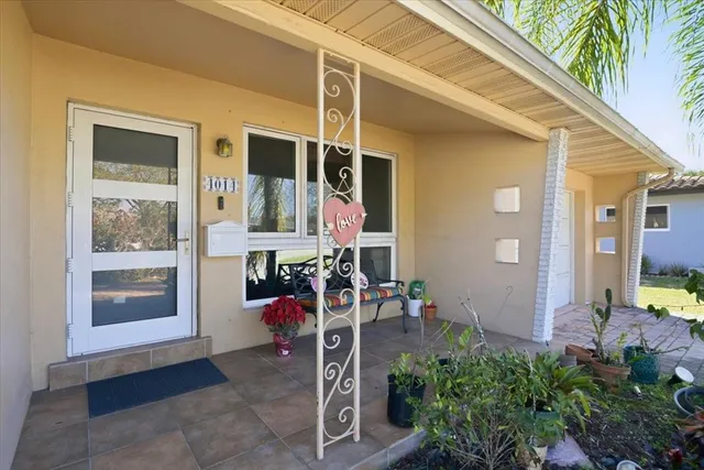 a view of a entryway door front of house