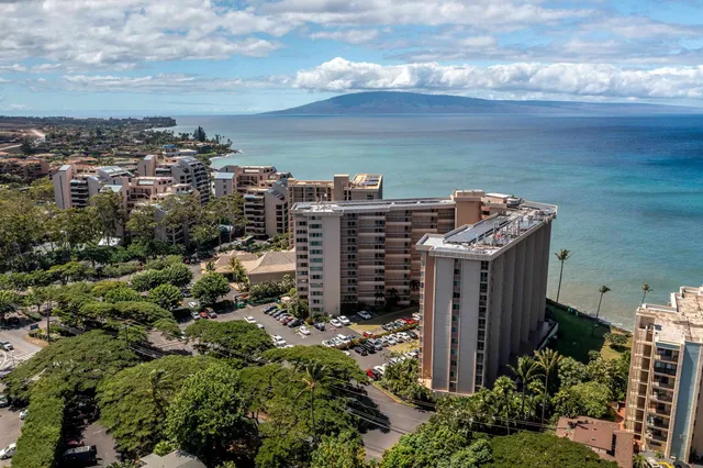 a view of a lake with a city