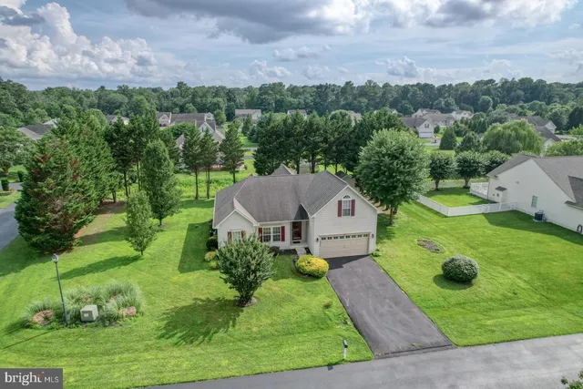 a view of a house with a yard and potted plants