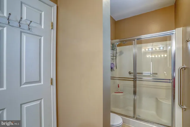 a bathroom with a toilet a sink and a mirror