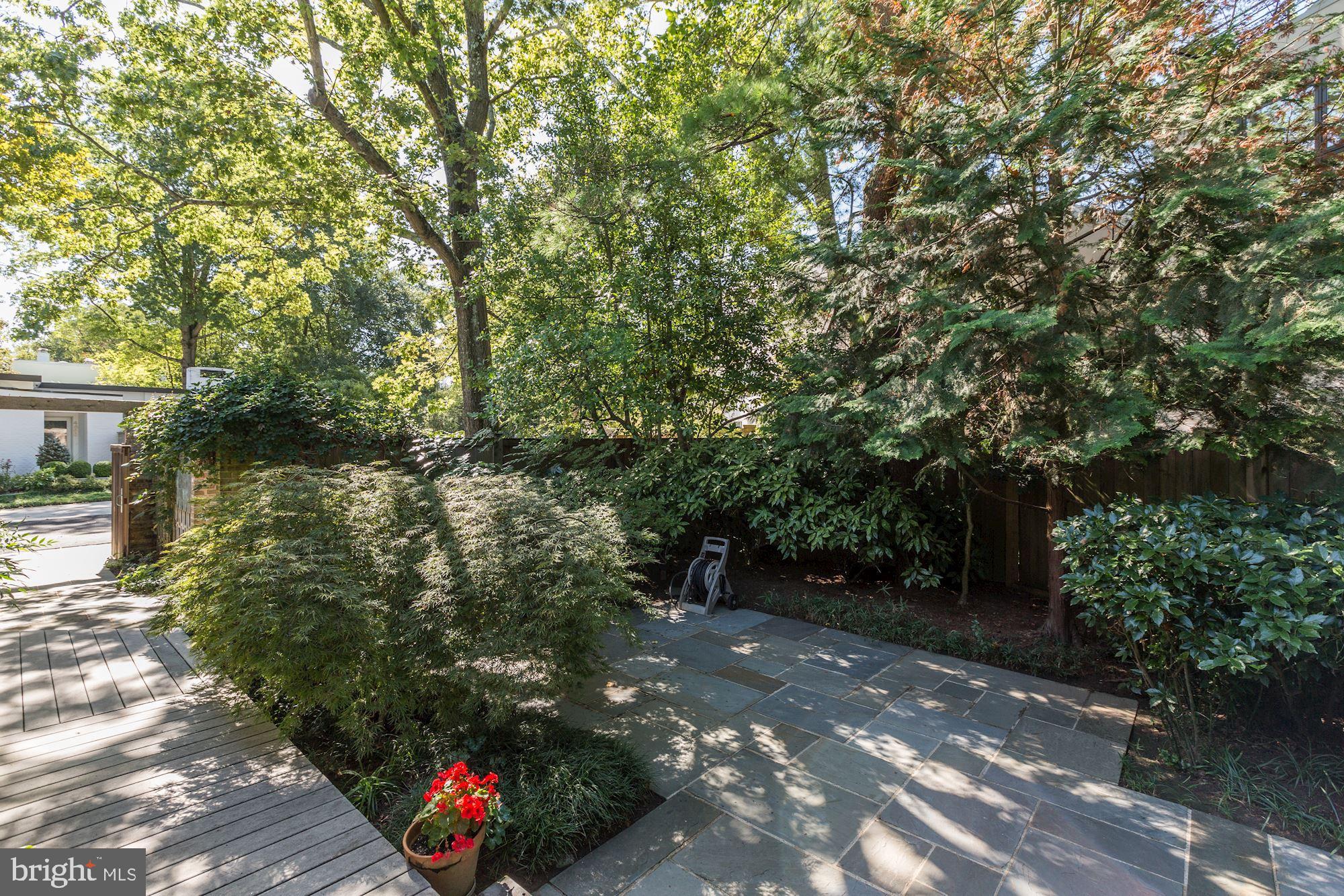 4870 Reservoir Road Northwest Washington, DC 20007 - Photo 7 of 44 Flagstone Patio with View Towards Bending Lane