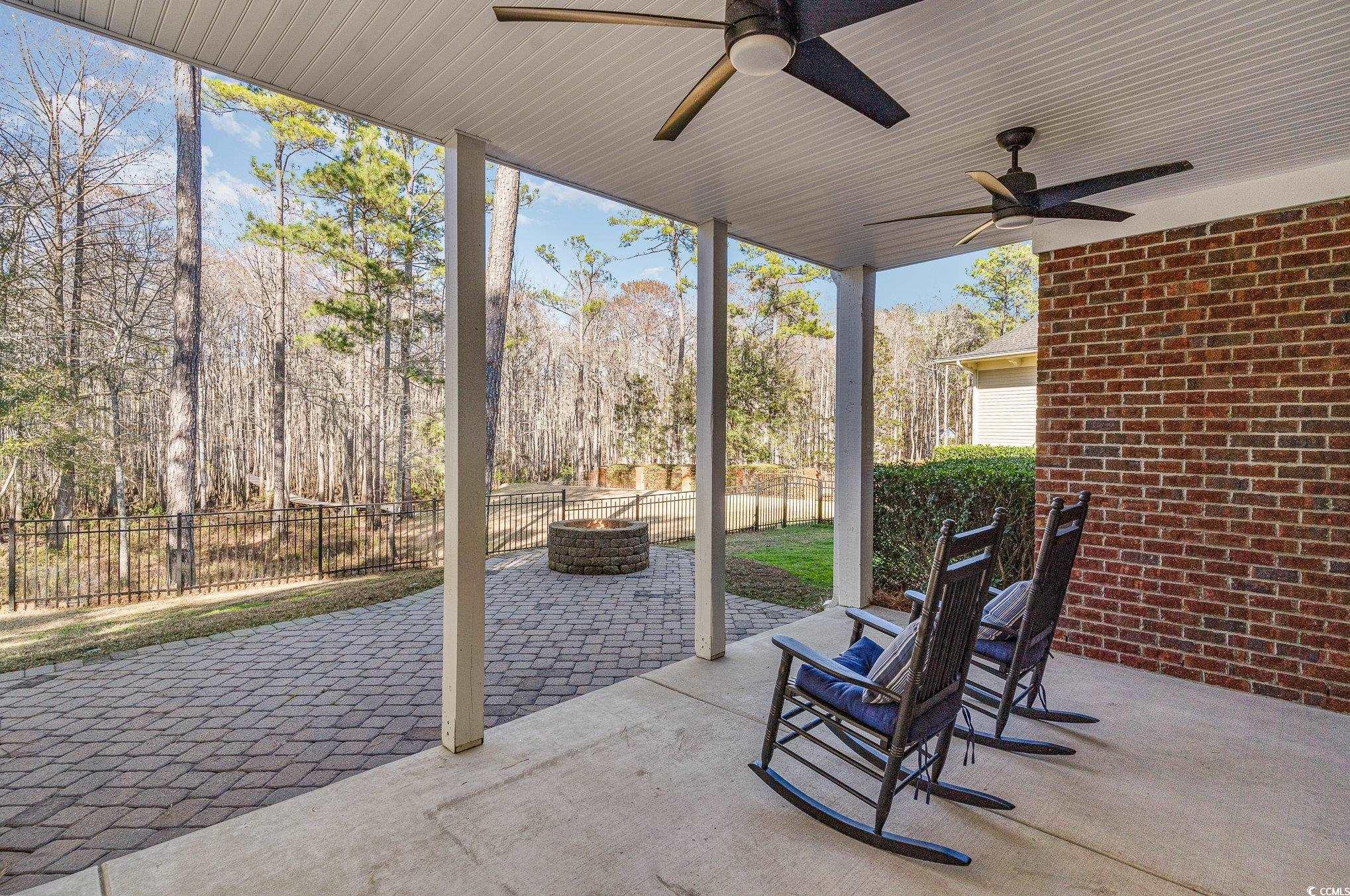 80 Stonington Drive Murrells Inlet, SC 29576 - Photo 34 of 40 Built in Natural Gas Grill on this covered patio, with newer ceiling fans.