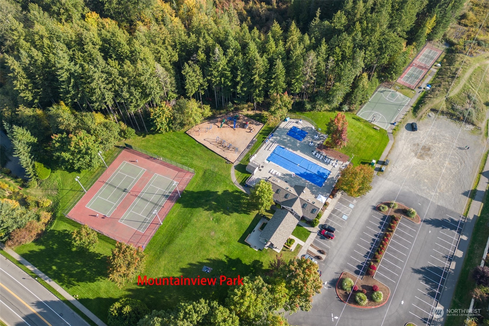 3545 252nd Place Southeast Sammamish, WA 98029 - Photo 29 of 31 an aerial view of a house with a yard