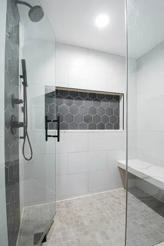 a bathroom with a shower