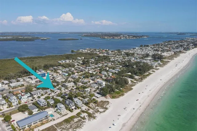 a view of a lake with a city
