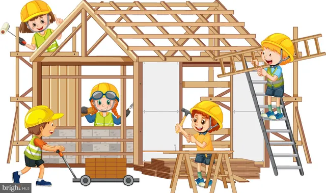 a view of a room with paintings on the wall and window