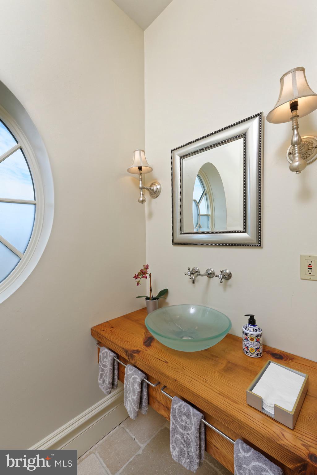 3456 Whiting Road Marshall, VA 20115 - Photo 9 of 69 Powder Room with vessel sink & unique oval window