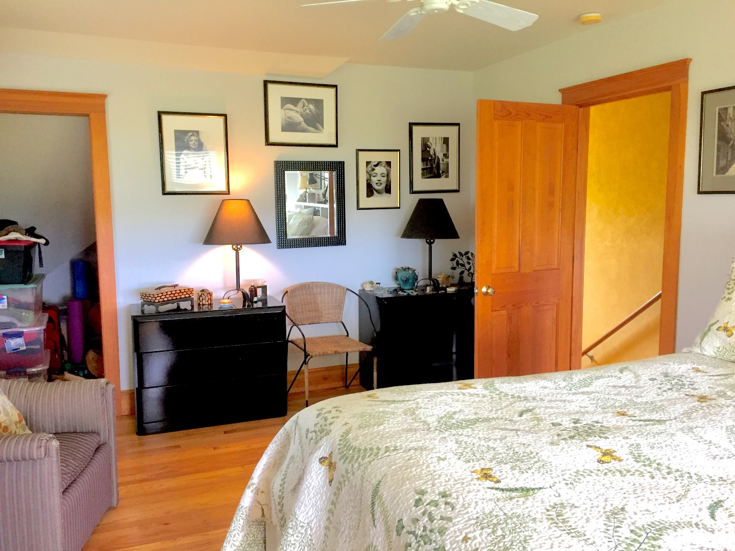 4 Raymonds Way Aquinnah, MA 02535 - Photo 17 of 20 a bed room with a bed and a lamp