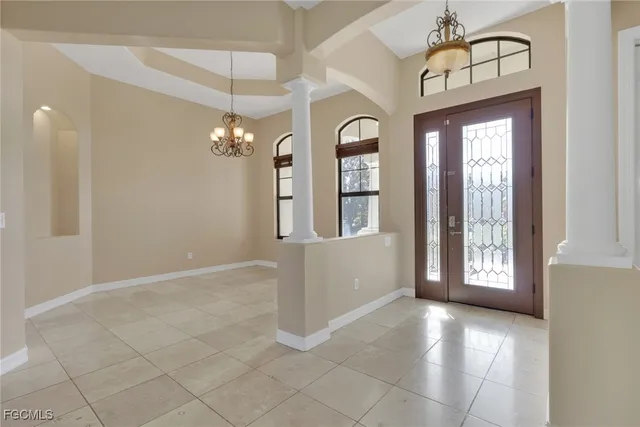 a view of an entryway with a window