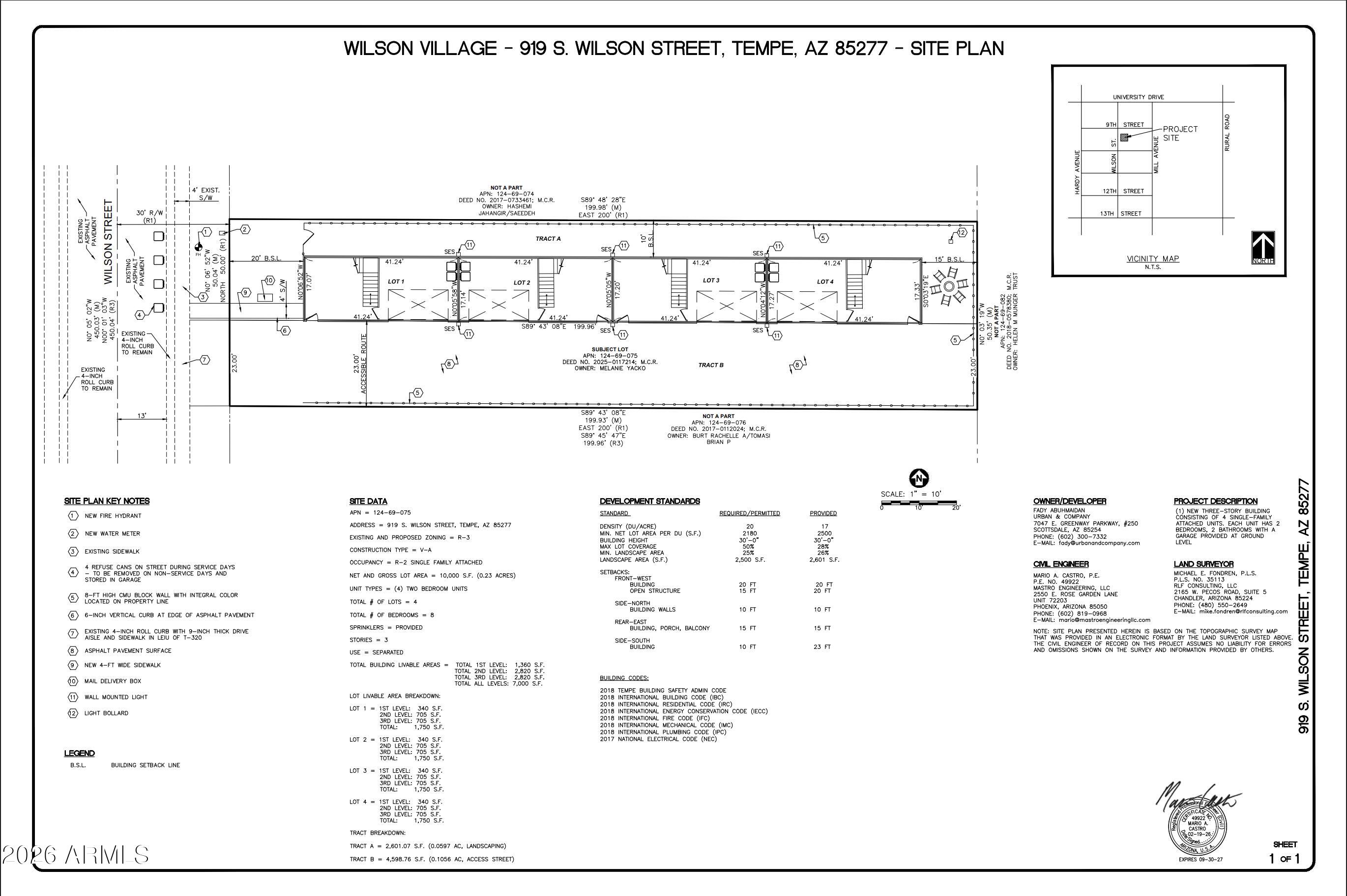919 South Wilson Street, Unit 5 Tempe, AZ 85281 - Photo 2 of 14 Site Plan