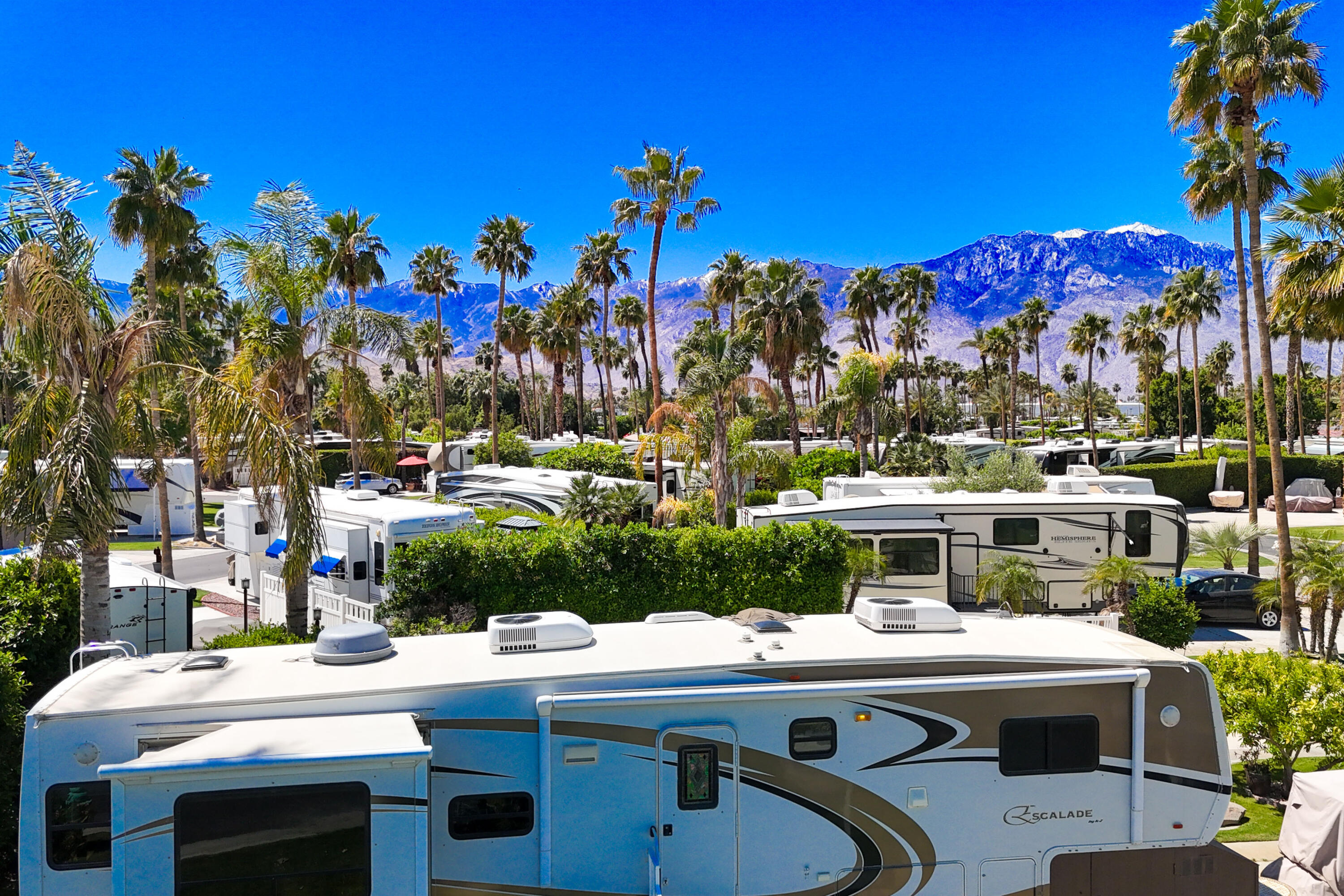 69411 Ramon Road, Unit 504 Cathedral City, CA 92234 - Photo 16 of 56 a view of a chairs and table in a backyard