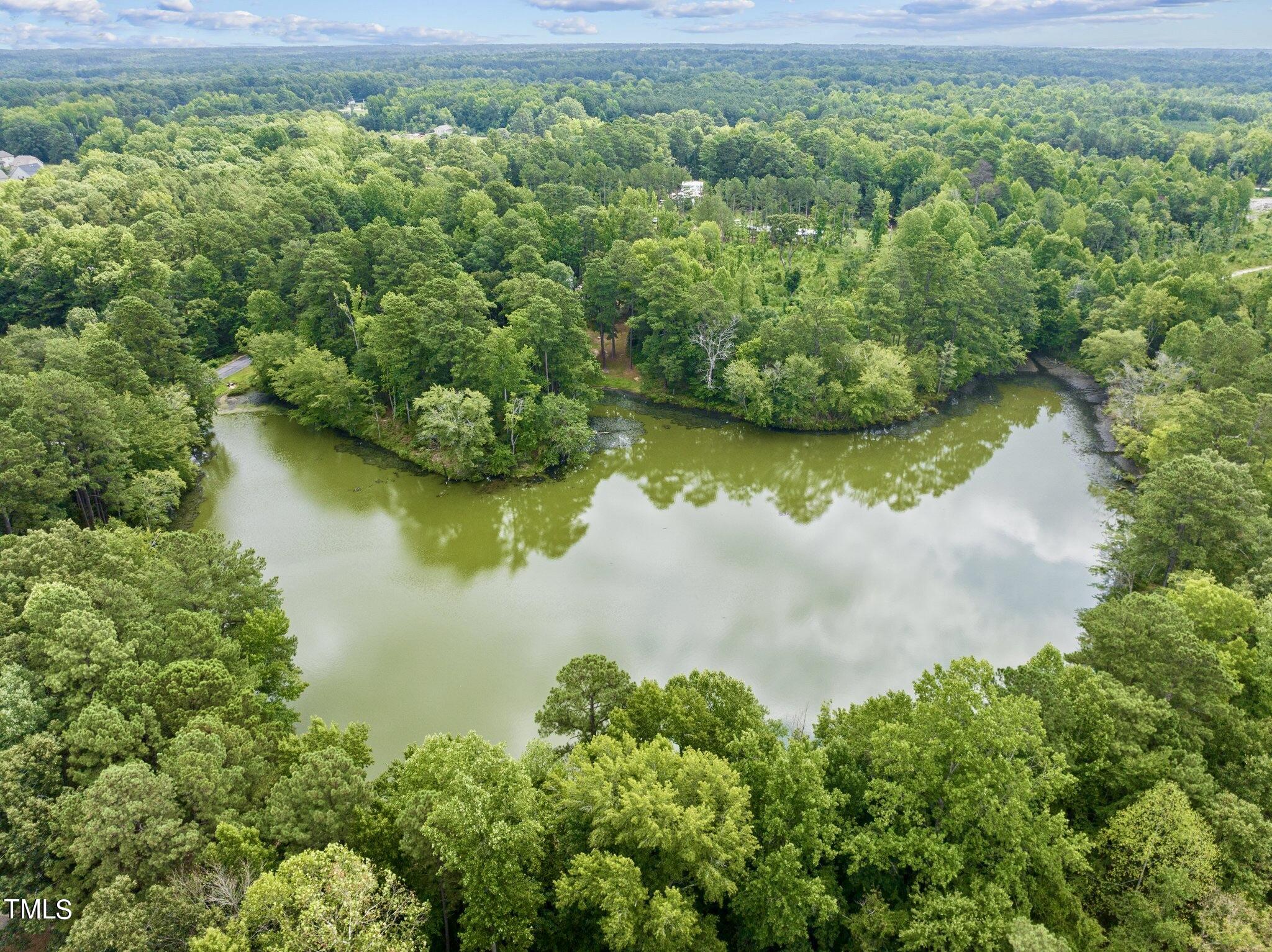 4099 Blackard Pond Road Raleigh, NC 27604 - Photo 94 of 94 an aerial view of residential house with outdoor space and lake view