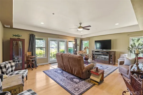 a living room with furniture