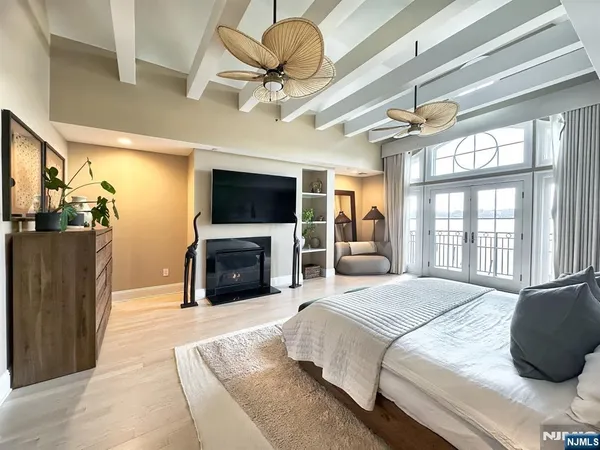 a living room with furniture and decor