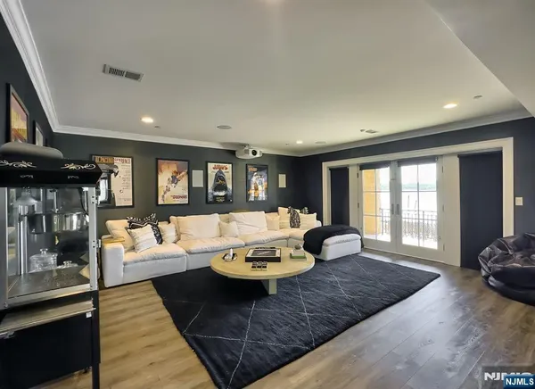 a view of a living room and dining room