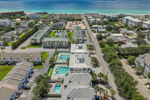 an aerial view of a city