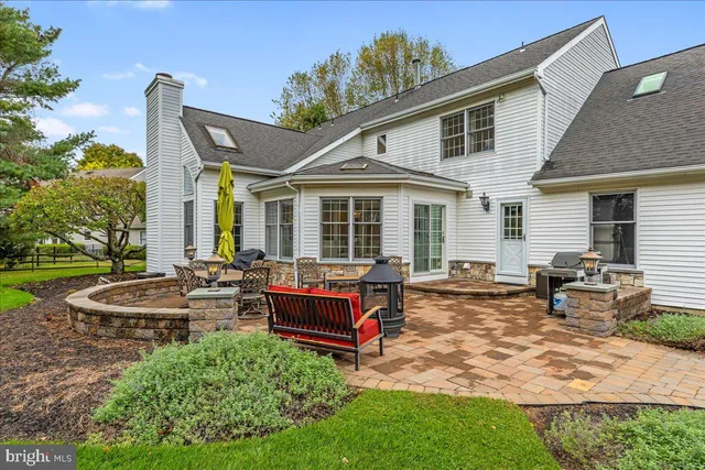 a aerial view of a house with garden