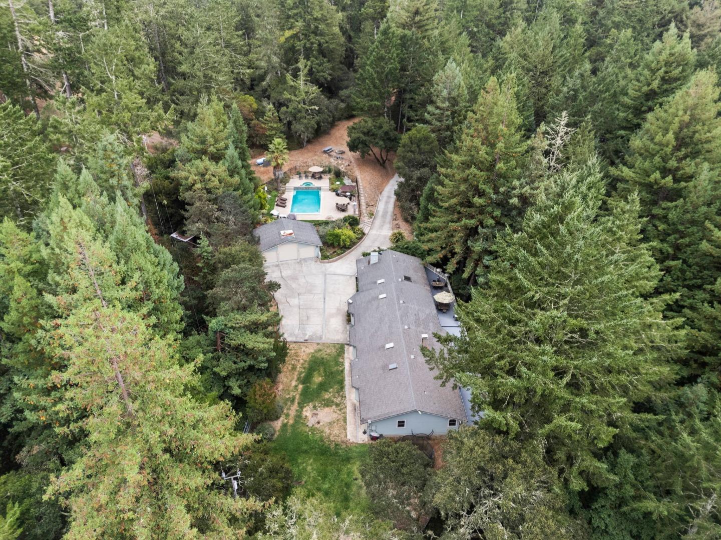 Undisclosed Address Santa Cruz, CA 95060 - Photo 31 of 35 an aerial view of a house with a yard
