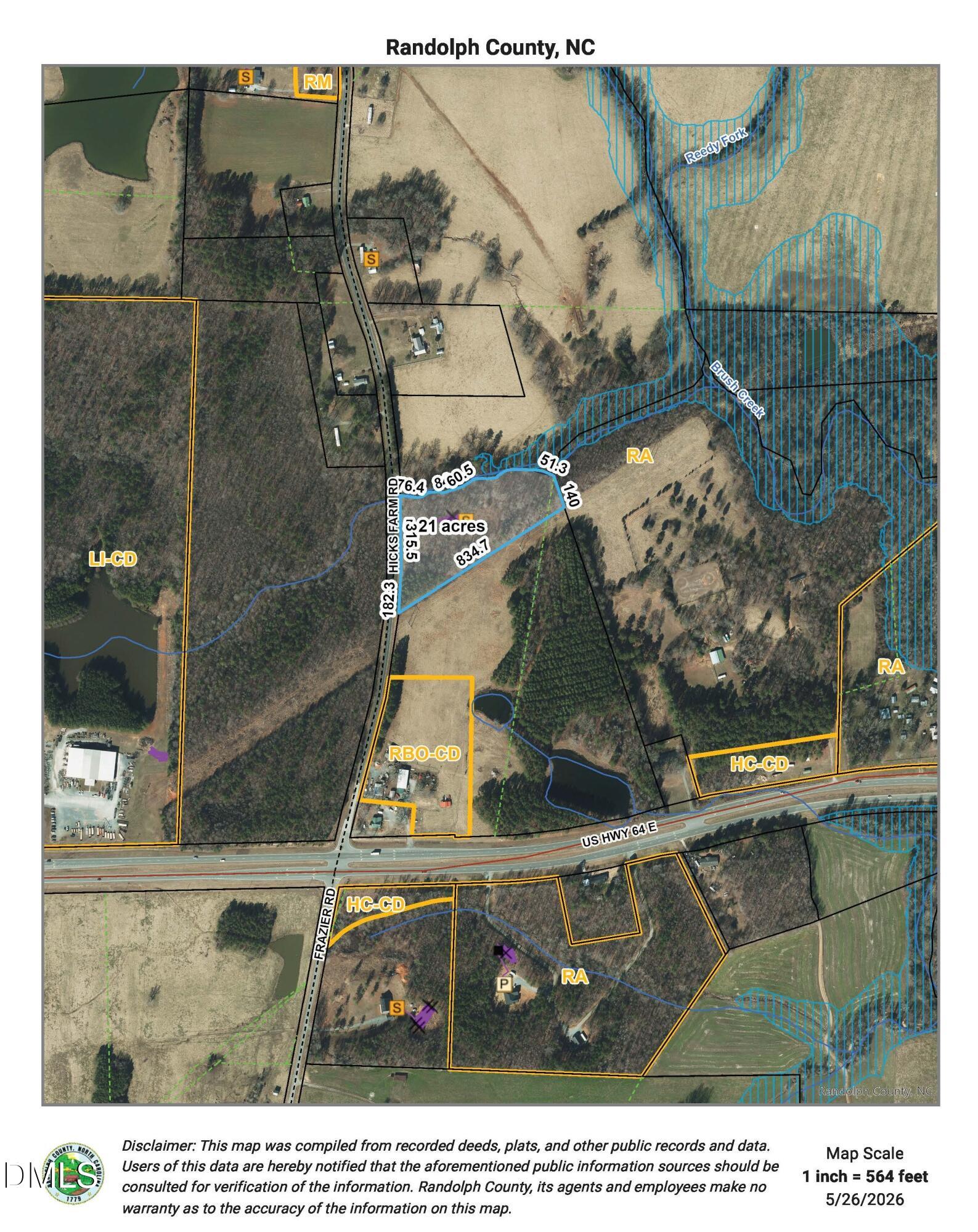 0 Hicks Farm Road Staley, NC 27355 - Photo 2 of 30 Aerial Preliminary Lot Lines. Zoomed Out