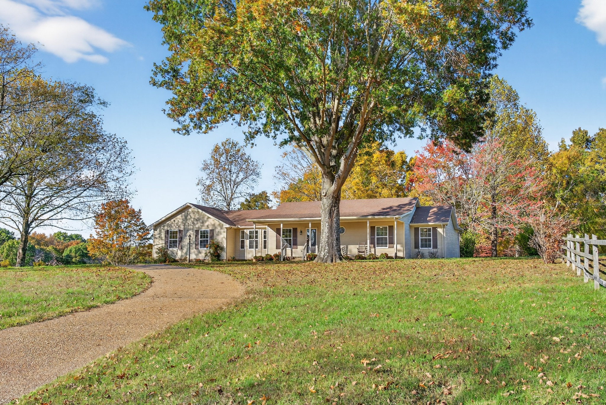 226 West Biggs Road Cottontown, TN 37048 - Photo 6 of 56 a view of a house with a big yard and large trees