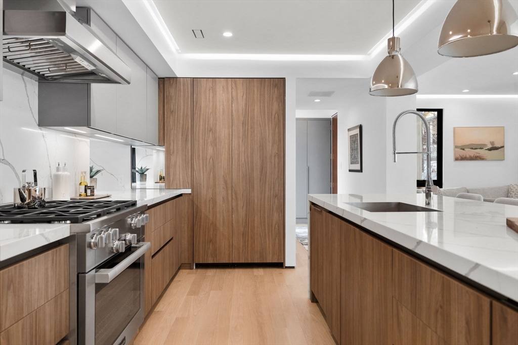 80 Alpine Street Cambridge, MA 02138 - Photo 13 of 41 a kitchen with stainless steel appliances granite countertop a sink and stove