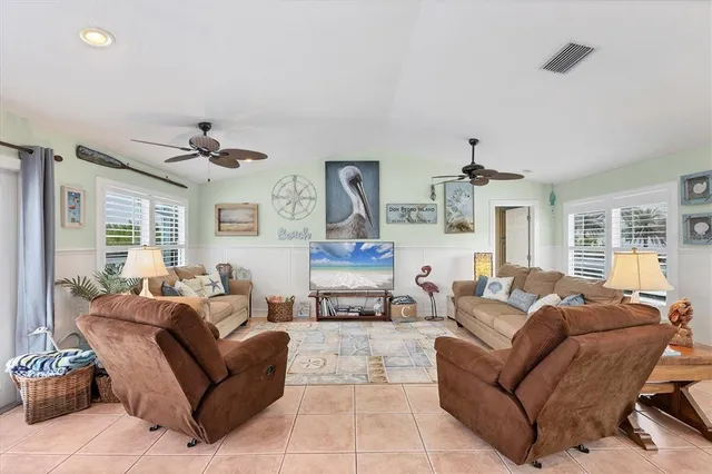 a living room with furniture