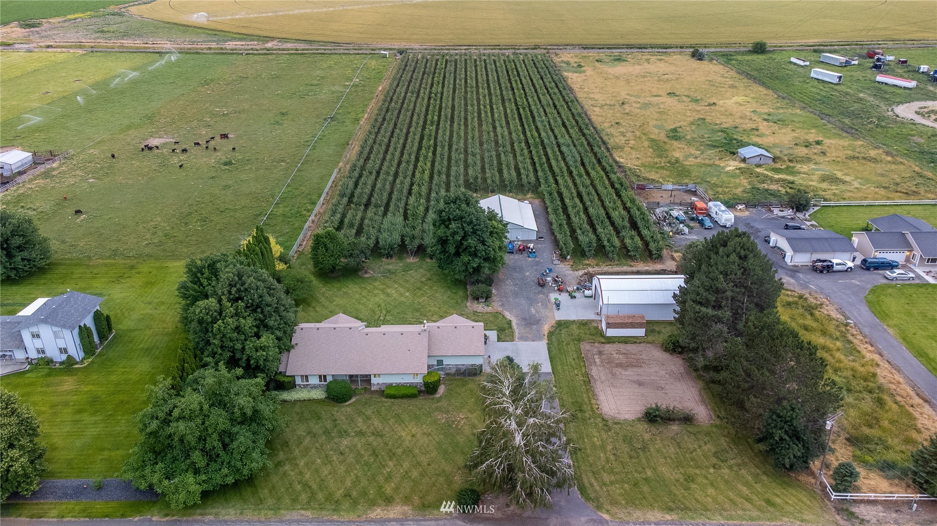 1659 West Gillis Road Othello, WA 99344 - Photo 4 of 38 an aerial view of a house with a garden