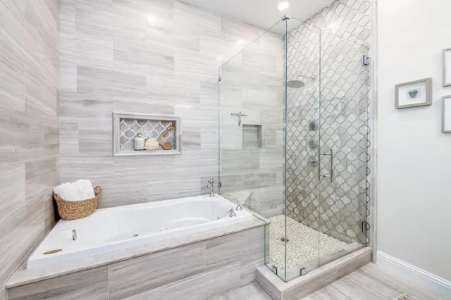 a view of a park with palm trees