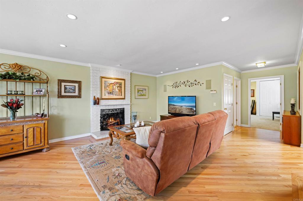 846 Val Sereno Drive Encinitas, CA 92024 - Photo 5 of 43 a living room with furniture a fireplace and a flat screen tv